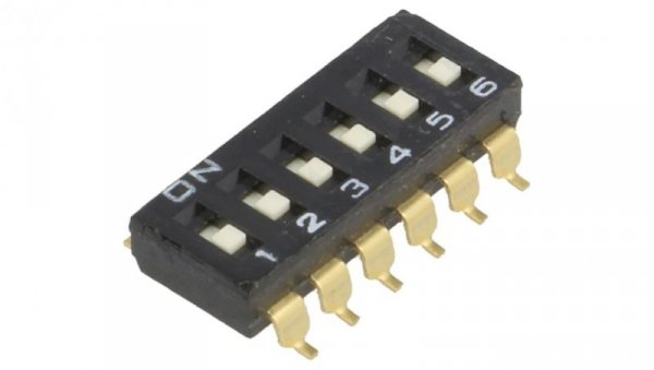 Przełącznik DIP-SWITCH Ilość sekcji 6 ON-OFF 0,025A/24VDC A6S-6101-H