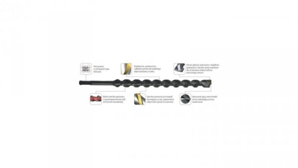 Wiertło do betonu K2 z uchwytem SDS-plus ø6,5x50/110 mm