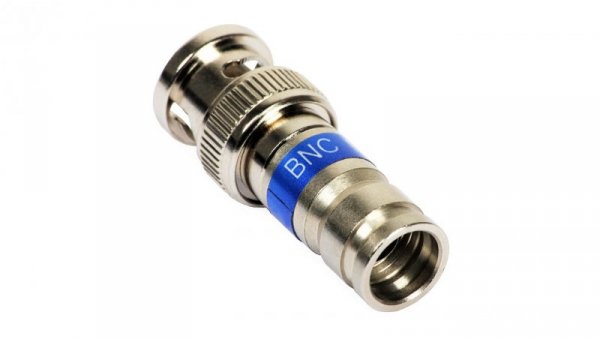 Wtyk koncentryczny BNC 75ohm kompresyjny niebieski MASTER na przewód RG6