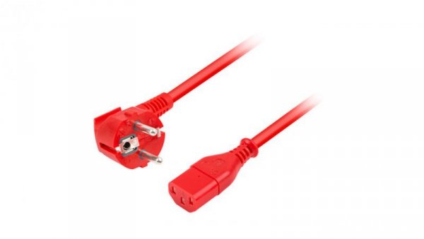 KABEL ZASILAJĄCY CEE 7/7-IEC 320 C13 1.8M VDE CZERWONY ARMAC