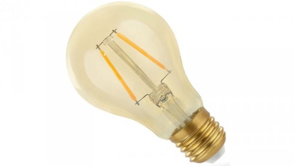 Żarówka led filament E27 2W A60 210lm duża kulka ciepła biała 2400K RETRO