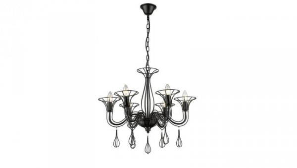 Nowoczesny żyrandol świecznik TARRAGONA czarny do designerskiego salonu LP-6756/6P Light Prestige