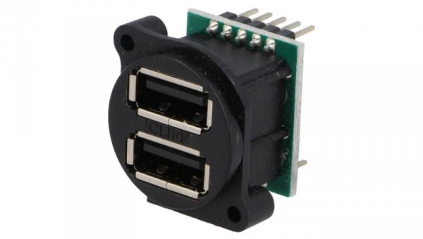 Gniazdo USB A na panel przykręcany listwa kołkowa podwójne CP30090