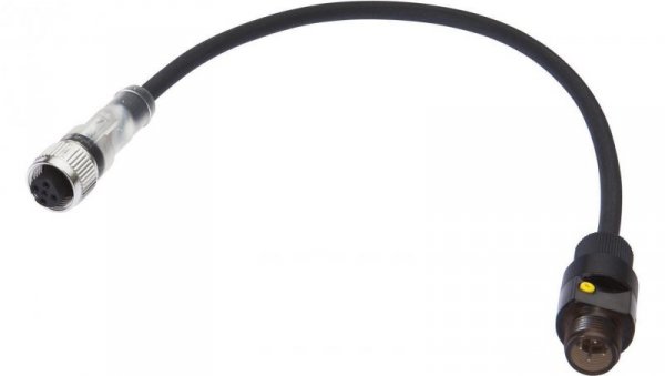 AV000114, akcesoria, adapter teach, M12 żeński 4pin prosty, M12 męski 4pin prosty Czarny