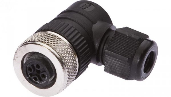 VK003020, Gniazdo kablowe Ø3-6,5mm, 4A, 240V, -25-90C, M12 żeńskie 4pin, IP67, PBT