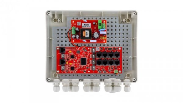 Zestaw do 8 kamer IP switch PoE 8P+2G w obudowie zewnętrznej ABOX-L2, zasilacz 96W