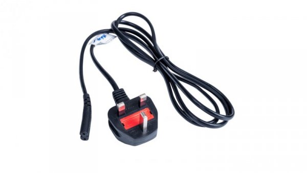 Kabel zasilający brytyjski ósemka Akyga AK-AG-03A CCA 2x0.5mm² BS 1363 (Typ G) / IEC C7 1.5 m UK