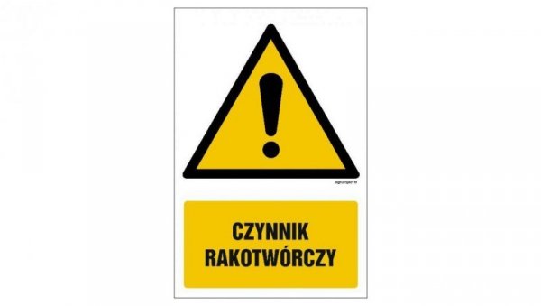ZNAK - GF004 Czynnik rakotwórczy 15 x 22,5 cm FN - Folia samoprzylepna