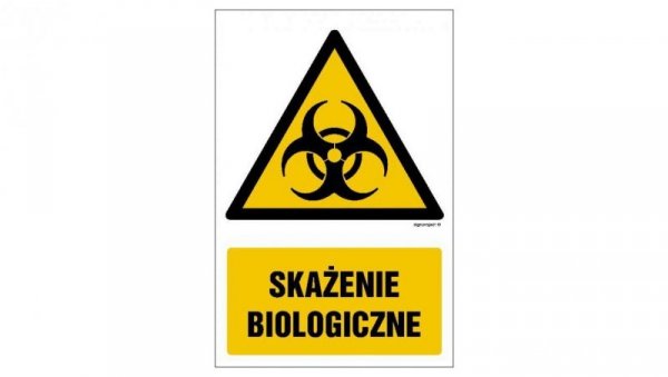 ZNAK - GF023 Skażenie biologiczne 10 x 15 cm PS - Płyta 1mm foto.