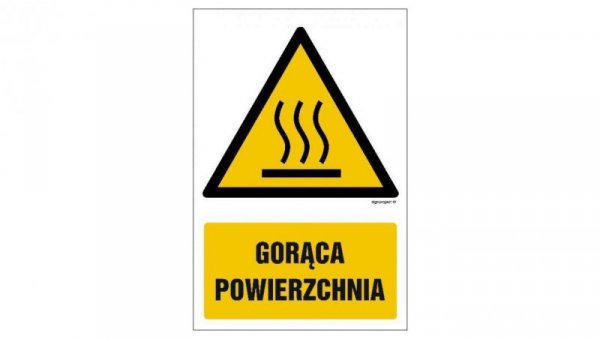 ZNAK - GF030 Gorąca powierzchnia 15 x 22,5 cm FN - Folia samoprzylepna