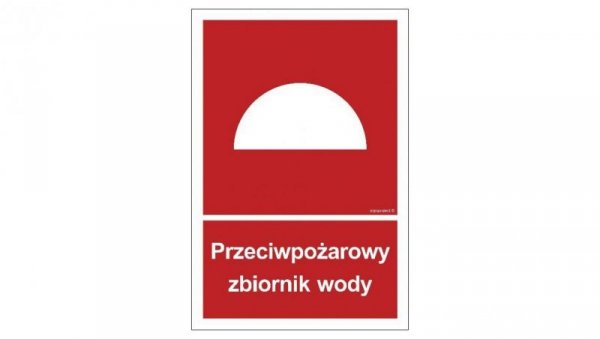 ZNAK - BB007 Przeciwpożarowy zbiornik wody 10 x 14,8 cm PS - Płyta 1mm foto.