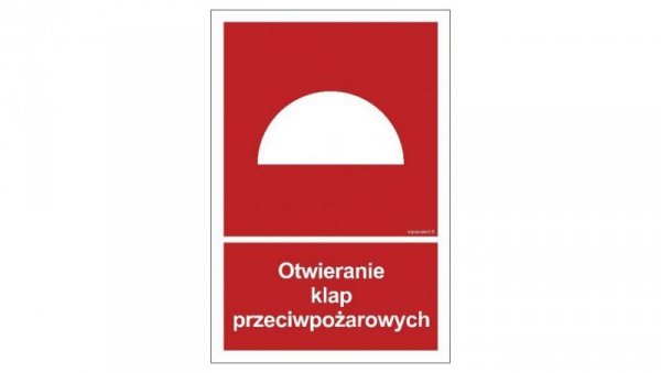 ZNAK - BB010 Otwieranie klap przeciwpożarowych 10 x 14,8 cm PS - Płyta 1mm foto.