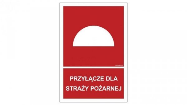 ZNAK - BB023 Przyłącze dla straży pożarnej 10 x 14,8 cm PS - Płyta 1mm foto.