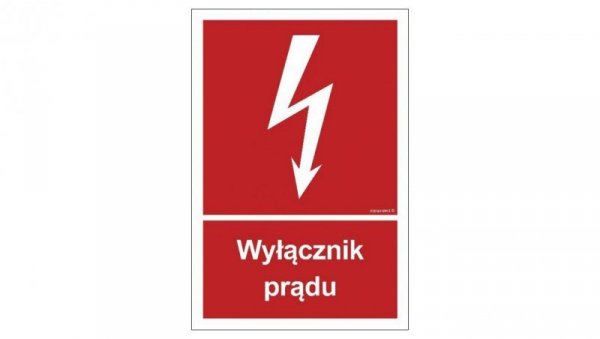 ZNAK - BC007 Wyłącznik prądu - arkusz 9 naklejek 5 x 7,4 cm FS - Folia samoprzylepna foto.