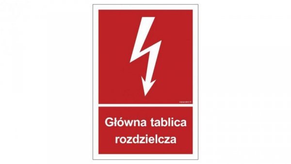ZNAK - BC010 Główna tablica rozdzielcza 10 x 14,8 cm PN - Płyta 1mm