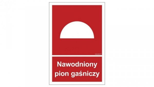 ZNAK - BC046 Nawodniony pion gaśniczy 15 x 22,2 cm FN - Folia samoprzylepna