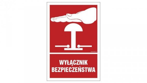 ZNAK - BC142 Wyłącznik bezpieczeństwa 50 x 75 cm TS - Płyta TD foto.