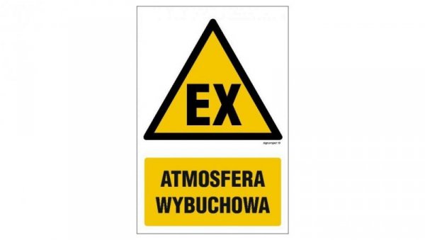 ZNAK - GF036 Atmosfera wybuchowa - arkusz 12 naklejek 5 x 7,5 cm FN - Folia samoprzylepna