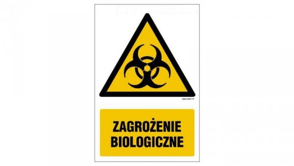 ZNAK - GF037 Zagrożenie biologiczne 10 x 15 cm KS - Folia podłogowa foto.