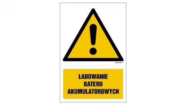 ZNAK - GF044 Ładowanie baterii akumulatorowych 35 x 52,5 cm FN - Folia samoprzylepna
