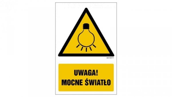 ZNAK - GF057 Uwaga mocne światło 10 x 15 cm TS - Płyta TD foto.