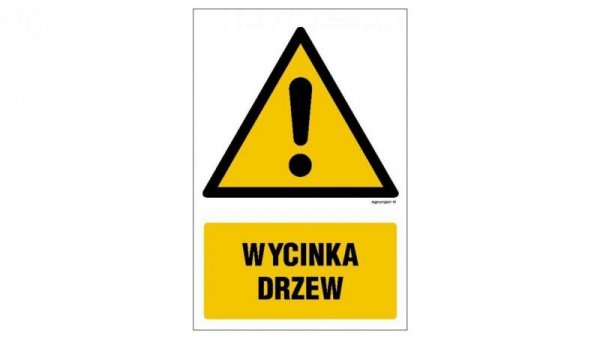 ZNAK - GF062 Wycinka drzew 10 x 15 cm PN - Płyta 1mm