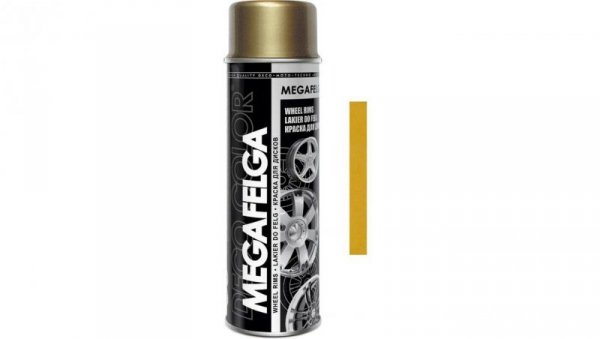 Farba do felg złoty lakier akrylowy spray 500ml MEGAFELGA G