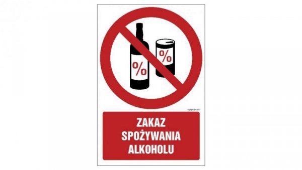 ZNAK - GC031 Zakaz spożywania alkoholu 10 x 15 cm KN - Folia podłogowa