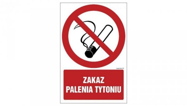 ZNAK - GC036 Zakaz palenia tytoniu 10 x 15 cm PN - Płyta 1mm