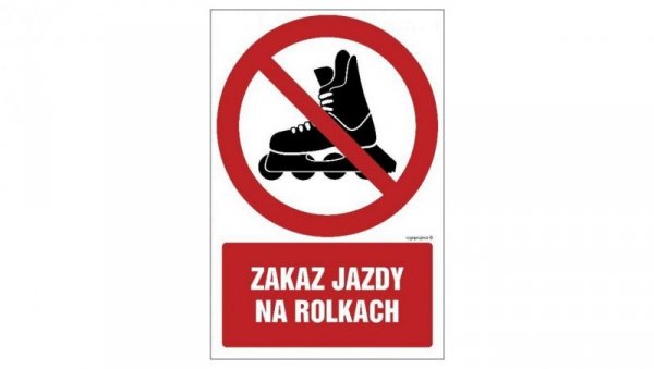 ZNAK - GC054 Zakaz jazdy na rolkach 10 x 15 cm TS - Płyta TD foto.