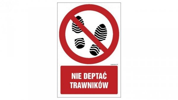ZNAK - GC076 Nie deptać trawników 10 x 15 cm TS - Płyta TD foto.