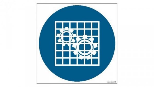 ZNAK - GJ027 Nakaz stosowania osłony - arkusz 9 naklejek 5 x 5 cm FN - Folia samoprzylepna