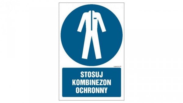ZNAK - GL021 Stosuj kombinezon ochronny 15 x 22,5 cm KN - Folia podłogowa