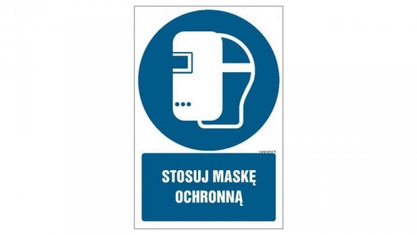 ZNAK - GL047 Stosuj maskę ochronną 10 x 15 cm KN - Folia podłogowa