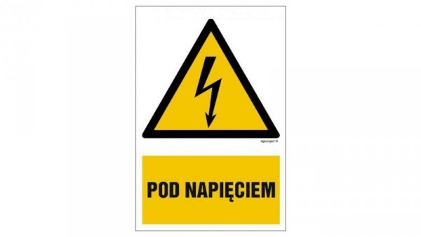 ZNAK - HA008 Pod napięciem - arkusz 9 naklejek 5 x 7,5 cm FN - Folia samoprzylepna