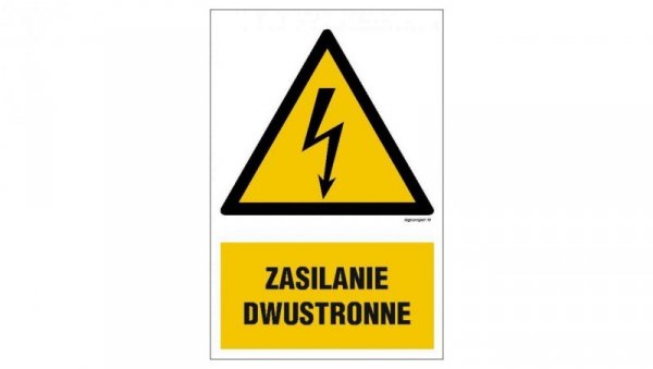 ZNAK - HA017 Zasilanie dwustronne - arkusz 9 naklejek 5 x 7,5 cm FN - Folia samoprzylepna