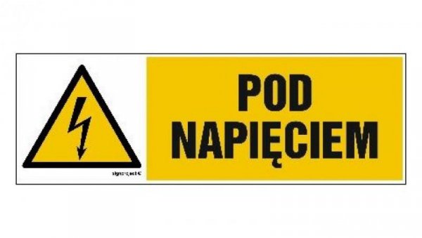 ZNAK - HB008 Pod napięciem 15 x 5 cm FN - Folia samoprzylepna