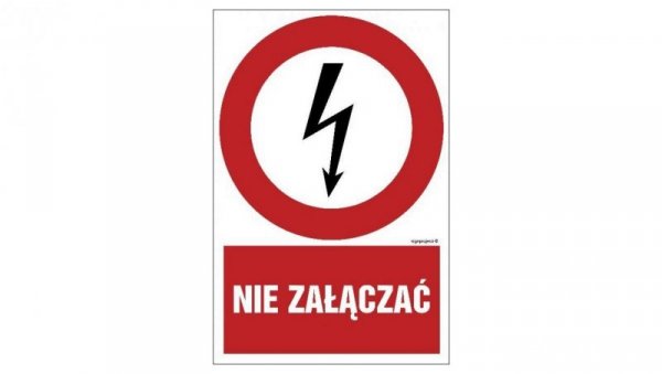 ZNAK - HC003 Nie załączać - arkusz 9 naklejek 5 x 7,5 cm FN - Folia samoprzylepna