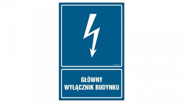 ZNAK - HG013 Główny wyłącznik budynku 25 x 37,5 cm FN - Folia samoprzylepna