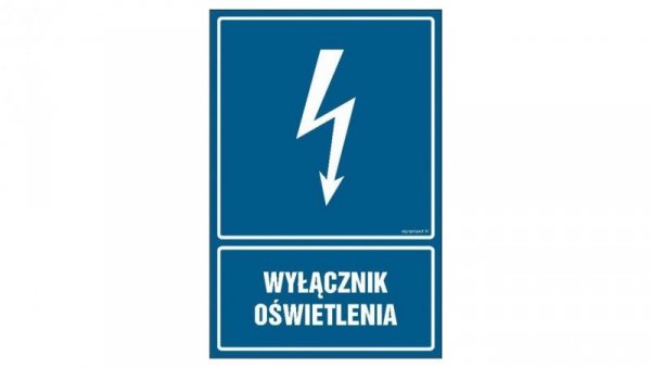 ZNAK - HG028 Wyłącznik oświetlenia 50 x 75 cm PN - Płyta 1mm