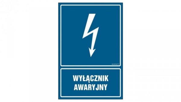 ZNAK - HG032 Wyłącznik awaryjny 35 x 52,5 cm FN - Folia samoprzylepna