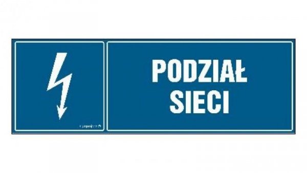ZNAK - HH002 Podział sieci 20 x 6,7 cm FN - Folia samoprzylepna