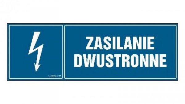 ZNAK - HH031 Zasilanie dwustronne - arkusz 8 naklejek - arkusz 8 naklejek 10 x 3,3 cm FN - Folia samoprzylepna