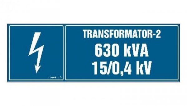 ZNAK - HI004 Transformator-1 1000kVA 15/0.5 kV 20 x 6,7 cm FN - Folia samoprzylepna