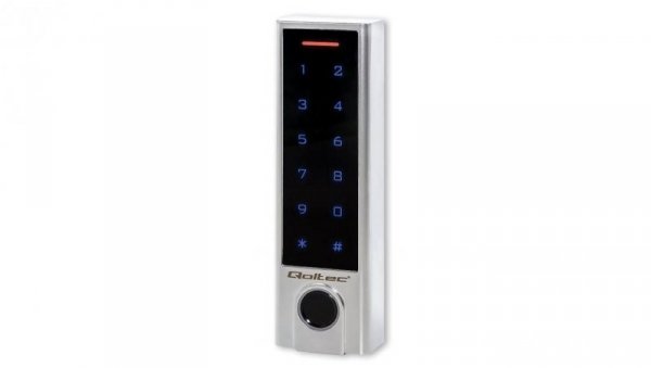 Qoltec Zamek szyfrowy dotykowy Proteus z czytnikiem linii papilarnych RFID kod karta brelok dzwonek IP68 EM