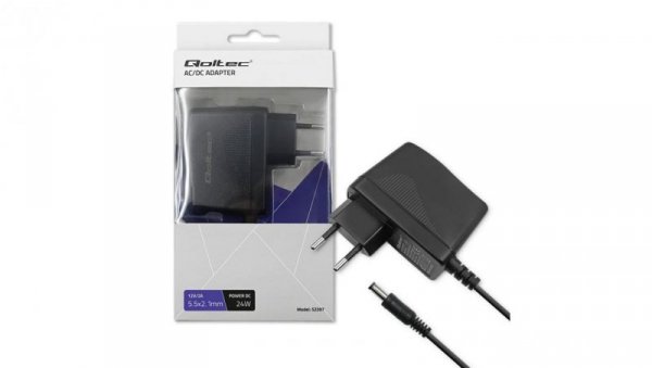 Qoltec Zasilacz wtyczkowy PREMIUM 24W 12V 2A 5.5*2.1