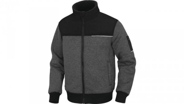 Bluza molton z polaru poliester SHERMAN2, kolor: szaro-czarny, rozmiar: XXL / SHER2GNXX