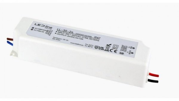 Zasilacz do taśm LED line PRIME 35- 24 wodoszczelny IP67 24V 35W 5 lat gwar.