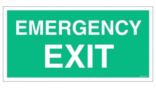 ZNAK - AC002 Emergency EXIT 20 x 10 cm FS - Folia samoprzylepna foto.