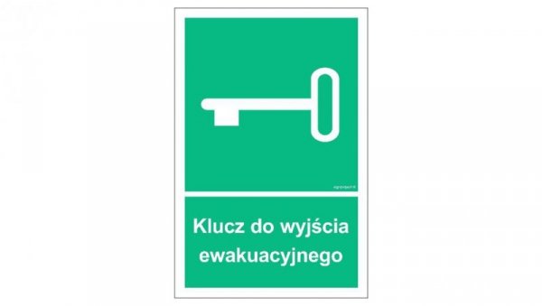 ZNAK - AC026 Klucz do wyjścia ewakuacyjnego 10 x 15 cm FS - Folia samoprzylepna foto.